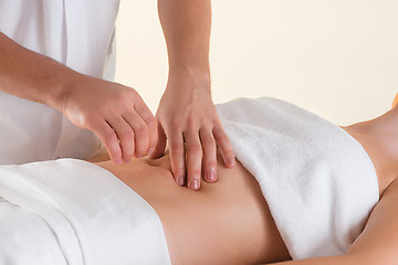 Image showing The picture of beautiful woman in massage salon