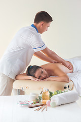 Image showing The picture of beautiful woman in massage salon