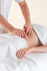 Image showing The picture of beautiful woman in massage salon