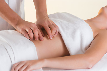 Image showing The picture of beautiful woman in massage salon