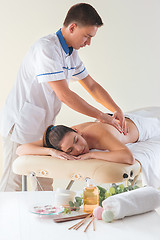 Image showing The picture of beautiful woman in massage salon