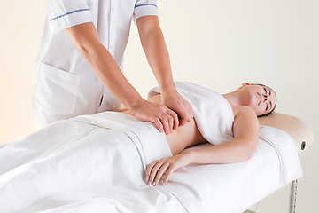 Image showing The picture of beautiful woman in massage salon
