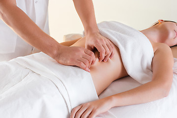 Image showing The picture of beautiful woman in massage salon