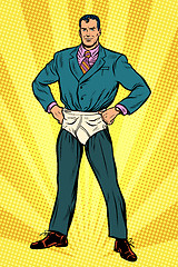 Image showing superhero businessman in funny pants diapers