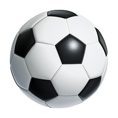 Image showing typical black and white soccer ball isolated on white background