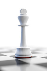 Image showing a lonely white king on a chess board