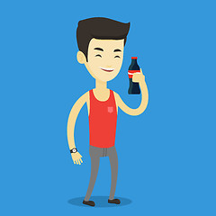 Image showing Young man drinking soda vector illustration.