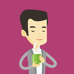 Image showing Man enjoying cup of coffee vector illustration