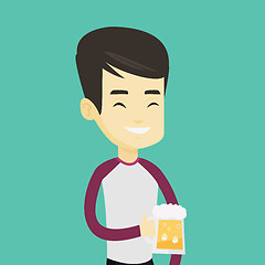 Image showing Man drinking beer vector illustration.