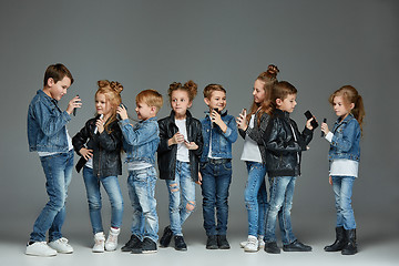Image showing Group of Children Studio Concept