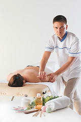 Image showing The picture of beautiful woman in massage salon