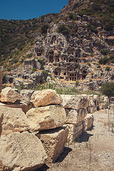 Image showing Ancient lycian Myra rock tomb