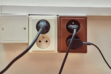 Image showing Electric sockets in the corner