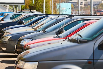 Image showing Cars parked in a lot