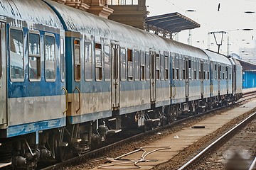 Image showing Railway station with passanger train