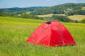 Image showing Tents on grass