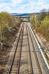 Image showing Merging Railway Tracks