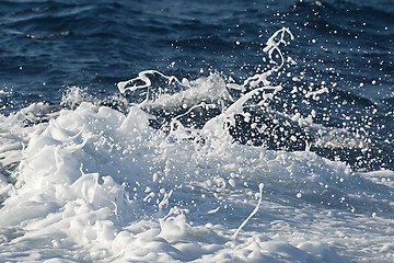 Image showing Waves hitting shore