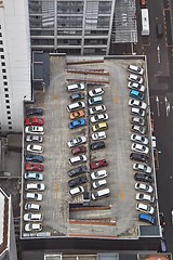 Image showing Cars parking on a rooftop