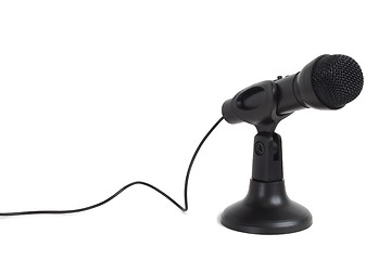 Image showing Black microphone on white