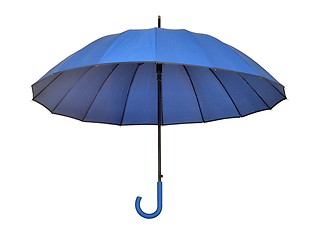 Image showing Blue umbrella on white