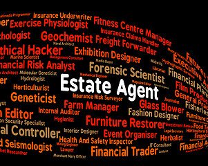 Image showing Estate Agent Shows Work Hiring And Word