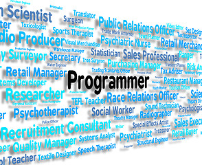 Image showing Programmer Job Shows Programmers Hiring And Text