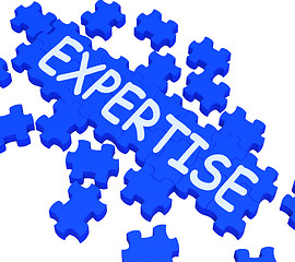 Image showing Expertise Puzzle Showing Excellent Skills 