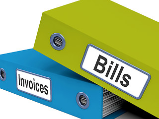 Image showing Bills And Invoices Files Show Accounting And Expenses