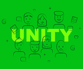 Image showing Unity People Represents Team Work And Cooperation