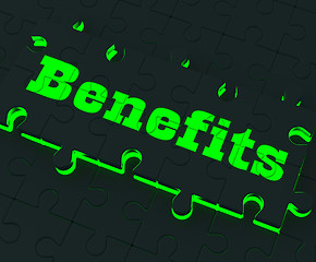 Image showing Benefits Puzzle Showing Monetary Compensation