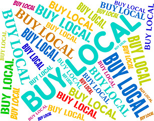 Image showing Buy Local Represents Text Nearby And Word