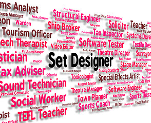 Image showing Set Designer Represents Designing Job And Word