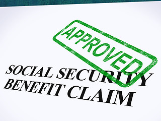 Image showing Social Security Claim Approved Stamp Shows Social Unemployment B