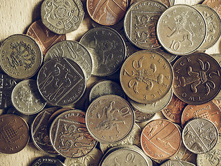 Image showing Vintage Pound coins