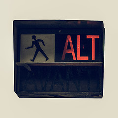 Image showing Vintage looking Red traffic light