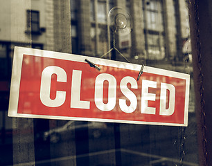 Image showing Vintage looking Closed sign