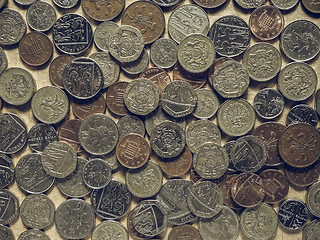 Image showing Vintage Pound coins