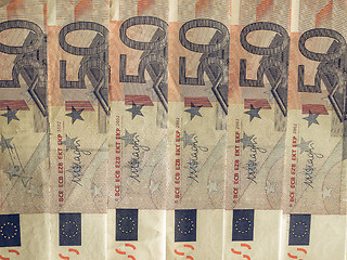 Image showing Vintage Fifty Euro notes