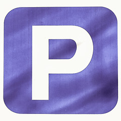 Image showing Vintage looking Parking sign