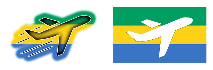 Image showing Nation flag - Airplane isolated - Gabon