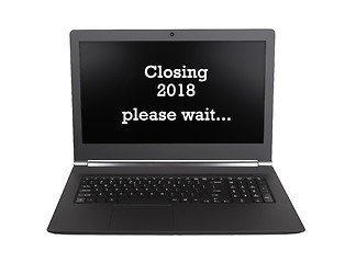 Image showing Laptop isolated - New Year - 2018 - 2019