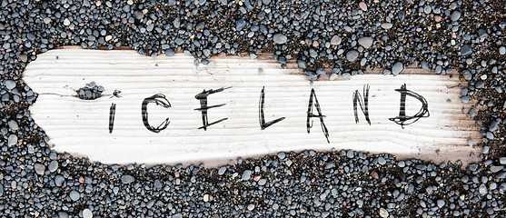 Image showing Sand on planked wood - Iceland