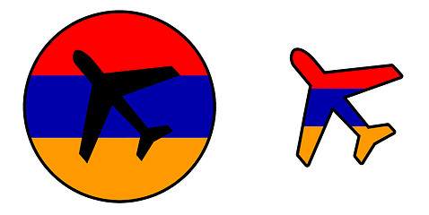 Image showing Nation flag - Airplane isolated - Armenia