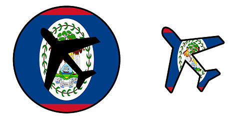 Image showing Nation flag - Airplane isolated - Belize