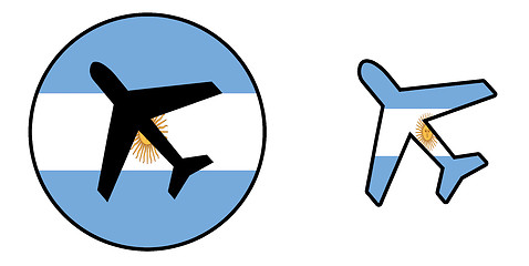 Image showing Nation flag - Airplane isolated - Argentina