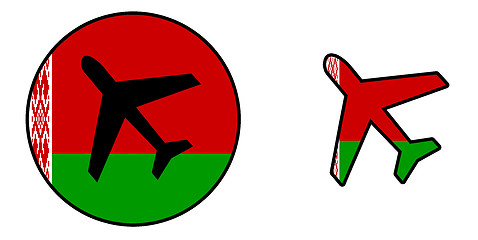 Image showing Nation flag - Airplane isolated - Belarus