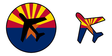 Image showing Nation flag - Airplane isolated - Arizona