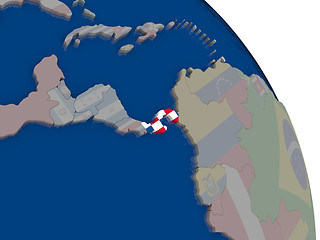 Image showing Panama with flag on globe