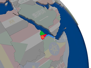 Image showing Eritrea with flag on globe